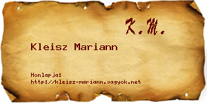 Kleisz Mariann névjegykártya