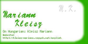 mariann kleisz business card